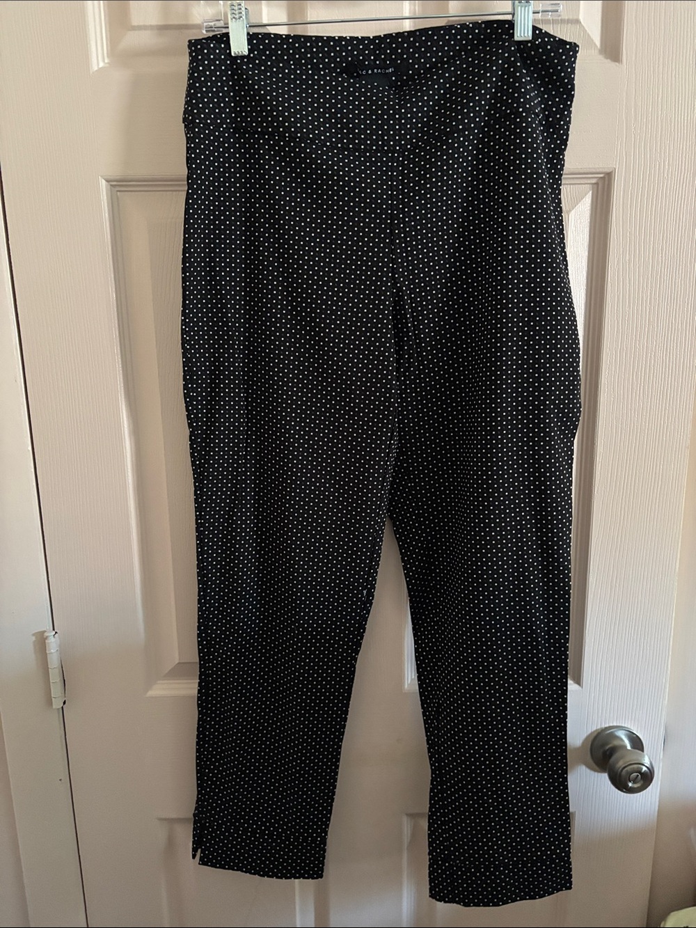 Zac & Rachel Black Pants with White Polka Dots